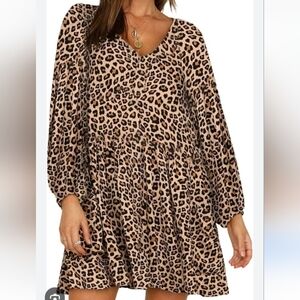 Amazon Essentials Leopard Print Midi Dress